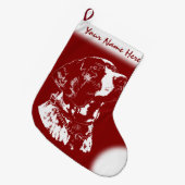 De Duitse pointer-kerststaartopening Dog Stockings Grote Kerstsok (Voorkant (Hangend))