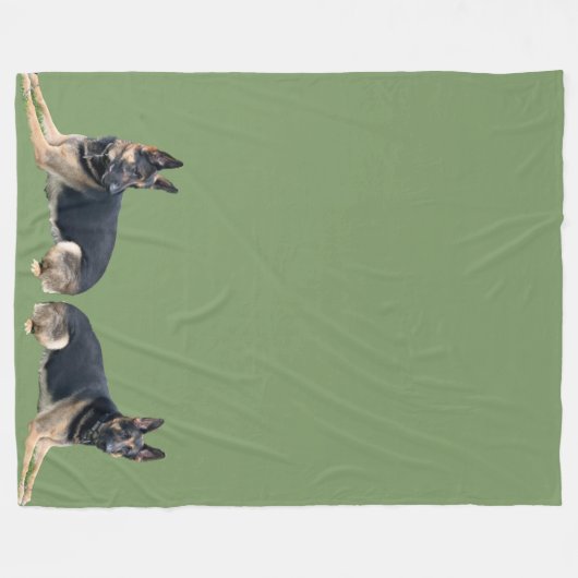 DE DUITSE SCHEPERING FLEECE DEKEN (Voorkant (Horizontaal))