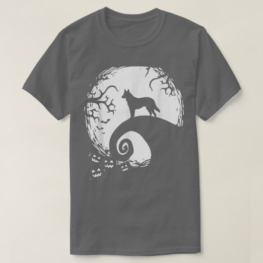 De Duitse sjeperd Halloween onder de moonlight Spo T-shirt (Design voorkant)