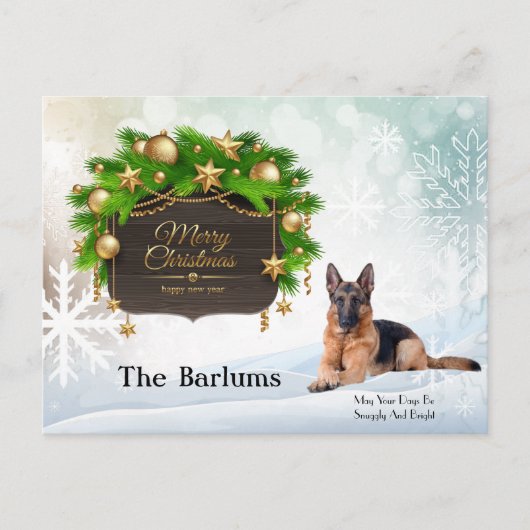 De Duitse sjepherd persoonlijke kerstgroet Feestdagenkaart (Voorkant)
