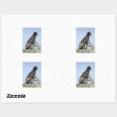 de duitse stenografische aanwijzer zit .png ovale sticker (Vel)