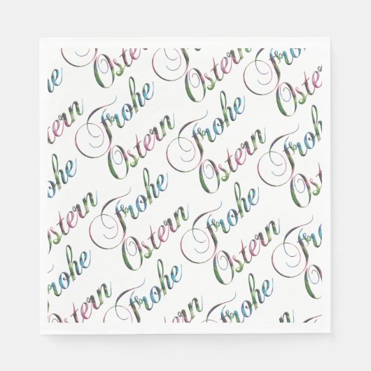 De Duitse taal Happy Paaster Frohe Ostern Napkins Servet (Voorkant)