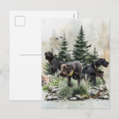 De Duitse Wirehaired Pointers, Art Feestdagenkaart (Voorkant / Achterkant)