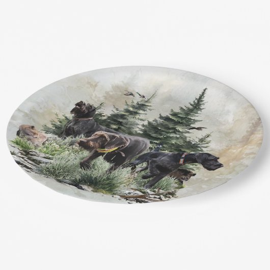 De Duitse Wirehaired Pointers, Art Papieren Bordje (Gekanteld)