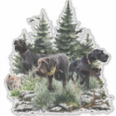 De Duitse Wirehaired Pointers, Art Sticker (Voorkant)