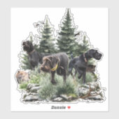 De Duitse Wirehaired Pointers, Art Sticker (Vel)