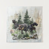 De Duitse Wirehaired Pointers, Art Wandkleed (Voorkant)
