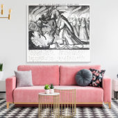 De Duivel die de paus in Chains leidt, 1680 Canvas Afdruk (Insitu (Woonkamer))