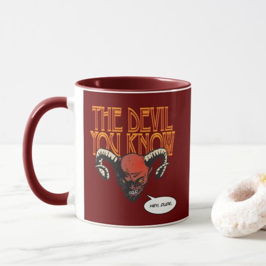 De duivel die je kent DK Red BG Mok (Met donut)