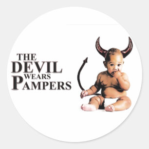 De duivel draagt Pampers Ronde Sticker