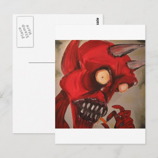 De duivel eet kaaspufjes briefkaart (Voorkant / Achterkant)