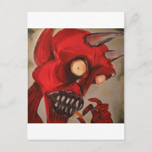 De duivel eet kaaspufjes briefkaart