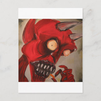 De duivel eet kaaspufjes briefkaart