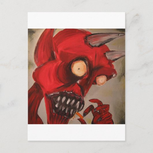 De duivel eet kaaspufjes briefkaart (Voorkant)