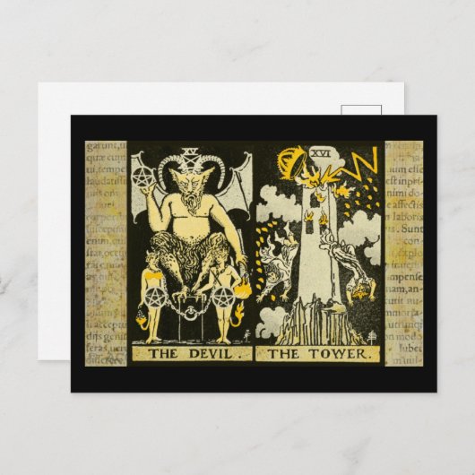 De duivel en de toren briefkaart (Voorkant / Achterkant)