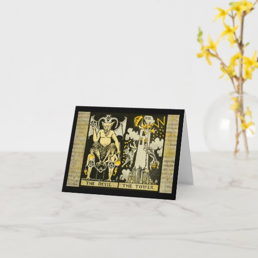 De duivel en de toren kaart (Gele Bloem)