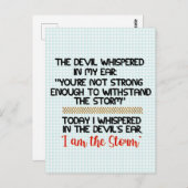 De duivel fluisterde in mijn oorleven Inspirerend Briefkaart (Voorkant / Achterkant)