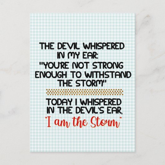 De duivel fluisterde in mijn oorleven Inspirerend Briefkaart (Voorkant)
