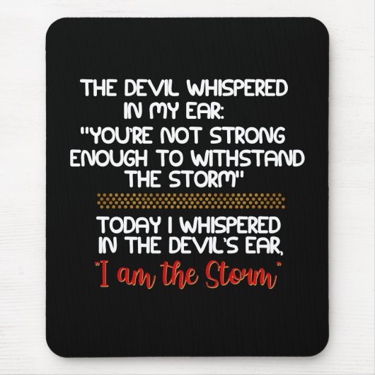 De duivel fluisterde in mijn oorleven Inspirerend Muismat (Voorkant)