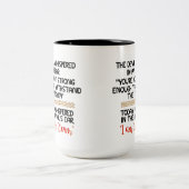 De duivel fluisterde in mijn oorleven Inspirerend Tweekleurige Koffiemok (Center)