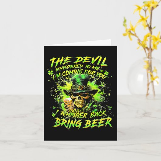 De duivel fluisterde me toe dat ik naar je toe kom kaart (Gele Bloem)