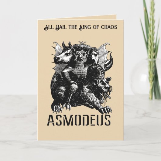 De duivel gepersonifieerd illustratie Asmodeus Kaart (Voorkant)