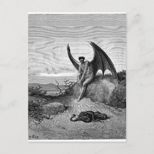 De duivel, Gustave Dore Briefkaart (Voorkant)