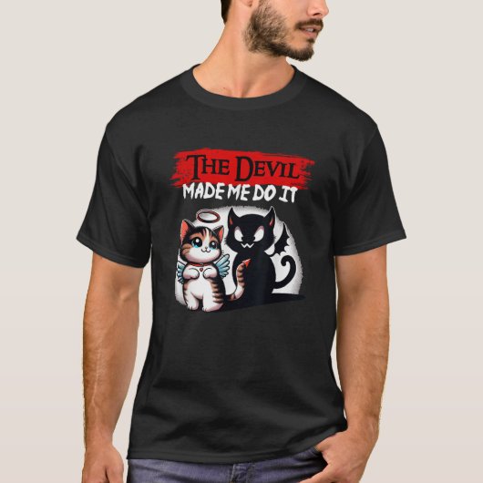 De duivel heeft me het laten doen Halloween Devil T-shirt (Voorkant)