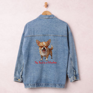 De duivel is een Chihuahua - Grappige enge boze og Denim Jacket