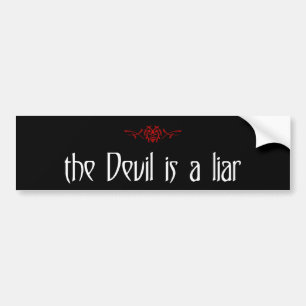 de duivel is een leugenaar bumpersticker