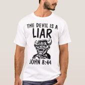 DE DUIVEL IS EEN LEUGENAAR, Christelijke T-shirts (Voorkant)