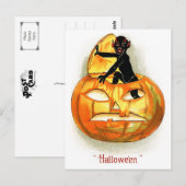 De duivel komt bij Halloween spelen! Briefkaart (Voorkant / Achterkant)