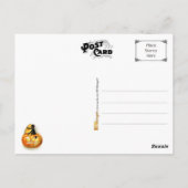 De duivel komt bij Halloween spelen! Briefkaart (Achterkant)