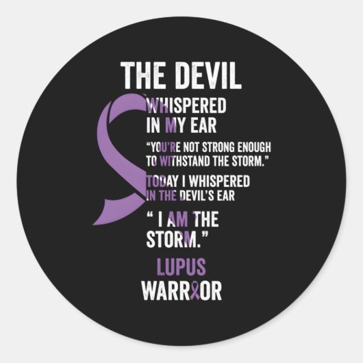De duivel- Lupus Awareness Support Ribbon Ronde Sticker (Voorkant)