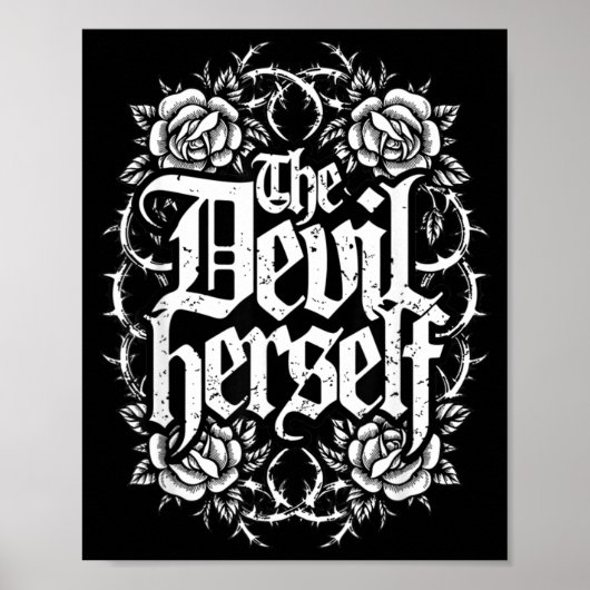 De Duivel Retro Occultisme Vrouwen Gotisch Donker  Poster (Voorkant)