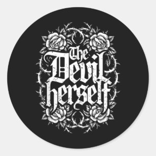 De Duivel Retro Occultisme Vrouwen Gotisch Donker Ronde Sticker
