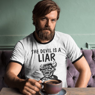 DE DUIVEL (Satan) IS EEN LEUGENAAR, Christian Ring T-shirt