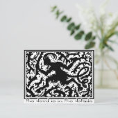 De duivel staat in de details briefkaart (Staand voorkant)