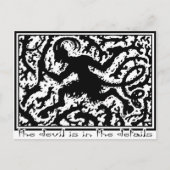 De duivel staat in de details briefkaart (Voorkant)