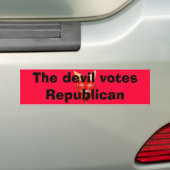 De duivel stemt Republikein Bumpersticker (Op auto)