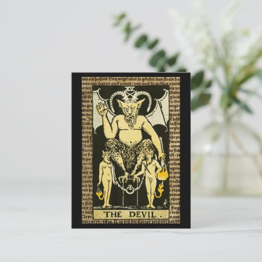 De duivel Tarot Briefkaart (Staand voorkant)