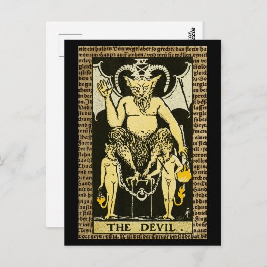 De duivel Tarot Briefkaart (Voorkant / Achterkant)