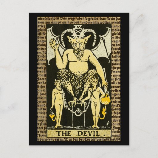 De duivel Tarot Briefkaart (Voorkant)