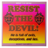 De duivel weerstaan! tegeltje (Voorkant)
