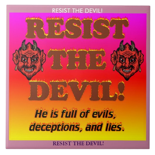 De duivel weerstaan! tegeltje (Voorkant)