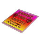 De duivel weerstaan! tegeltje (Zijkant)