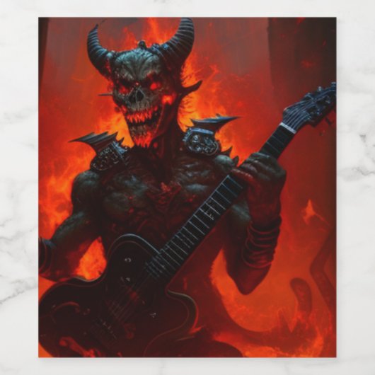 de duivel wijn etiket (Enkel label)