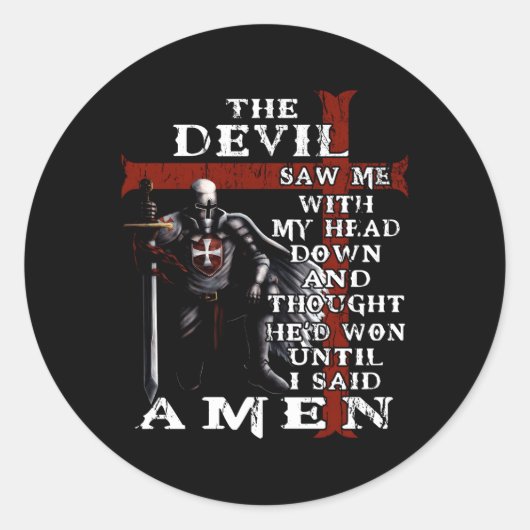 De duivel zag me met mijn hoofd naar beneden en da ronde sticker (Voorkant)