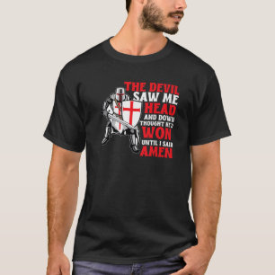 De duivel zag me met mijn hoofd naar beneden en da t-shirt