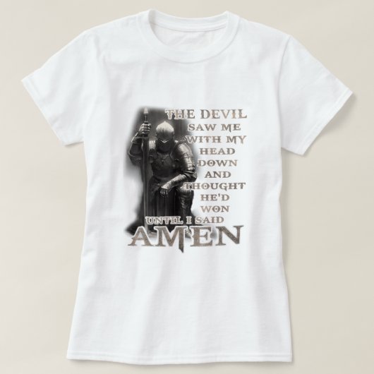 De duivel zag me met mijn hoofd naar beneden tot i t-shirt (Design voorkant)